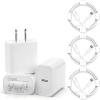 3 Pack iPhone 14 13 Fast Charger [Apple MFi Certified], 20W PD USB C Wall Charger Adapter with 3 Pack 6FT Type C to Lightning Cable Compatible with iPhone 14/13/13 Pro/12/12 Mini/Pro/Pro Max and More