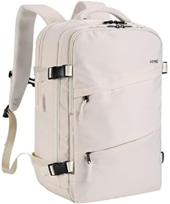HOMIEE Carry on Backpack, Large Travel Backpack Airline Approved Personal Item Bag for Women Men, Lightweight Business Laptop College Casual Daypack, Waterproof Gym Hiking Backpack, Beige