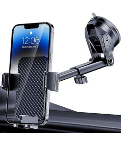 Phone Holder Car [Military-Grade Suction] Universal Car Phone Holder Mount [Thick Case Friendly] Automobile Accessories Dashboard Windshield Phone Mount Cradles Fit for All iPhone Android Smartphones