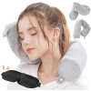 Lucear Twist Memory Foam Travel Pillow Neck Pillows Travel Accessories Traveling on Airplane, Bus, Train at Home(Grey Memory Foam)