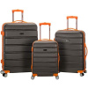 Rockland Melbourne Hardside Expandable Spinner Wheel Luggage, Charcoal, 3-Piece Set (20/24/28)