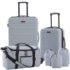Travelers Club Orion Luggage and Travel Accessories, Grey, 6-Piece Set